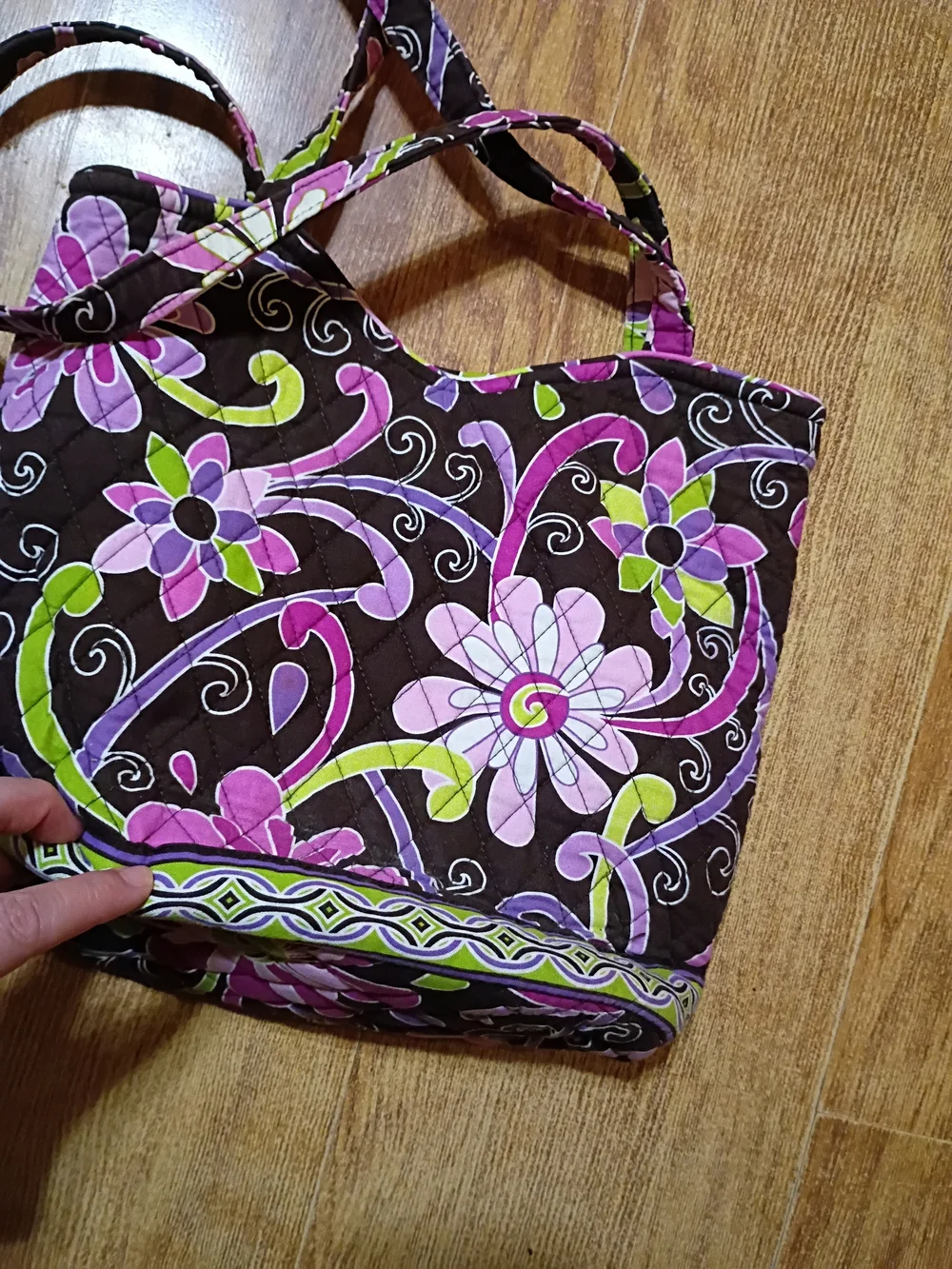 Vera Bradley Shoulder Bag  Floral Hipster Medium Bag With Matching Wallet